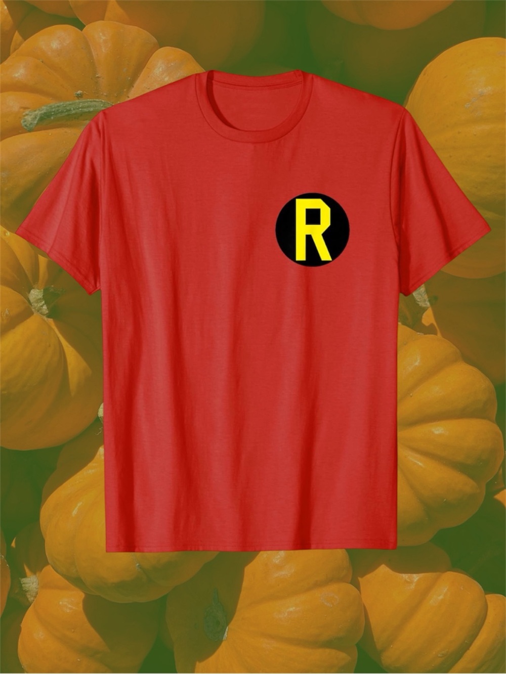 Men M Robin Costume Tee Shirt Halloween Red Graphic TShirt Red Black Wing Comic